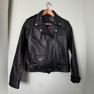 The Alley Chicago Women’s Leather Motorcycle Jacket Size Small